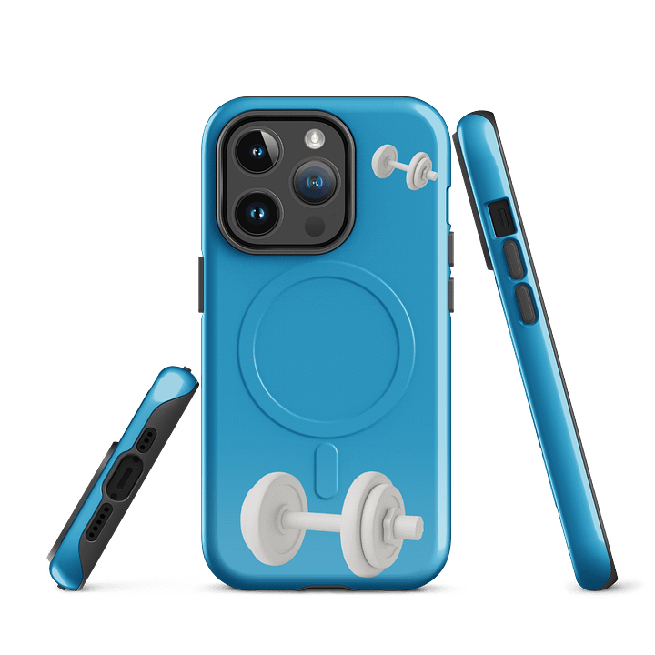 Cyan White Double Dumbbell iPhone® Case product image (3)