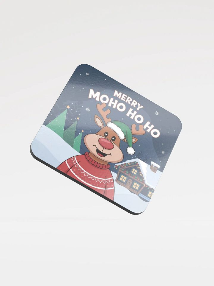 Merry Moho Ho Ho Reindeer Cork Coaster product image (1)
