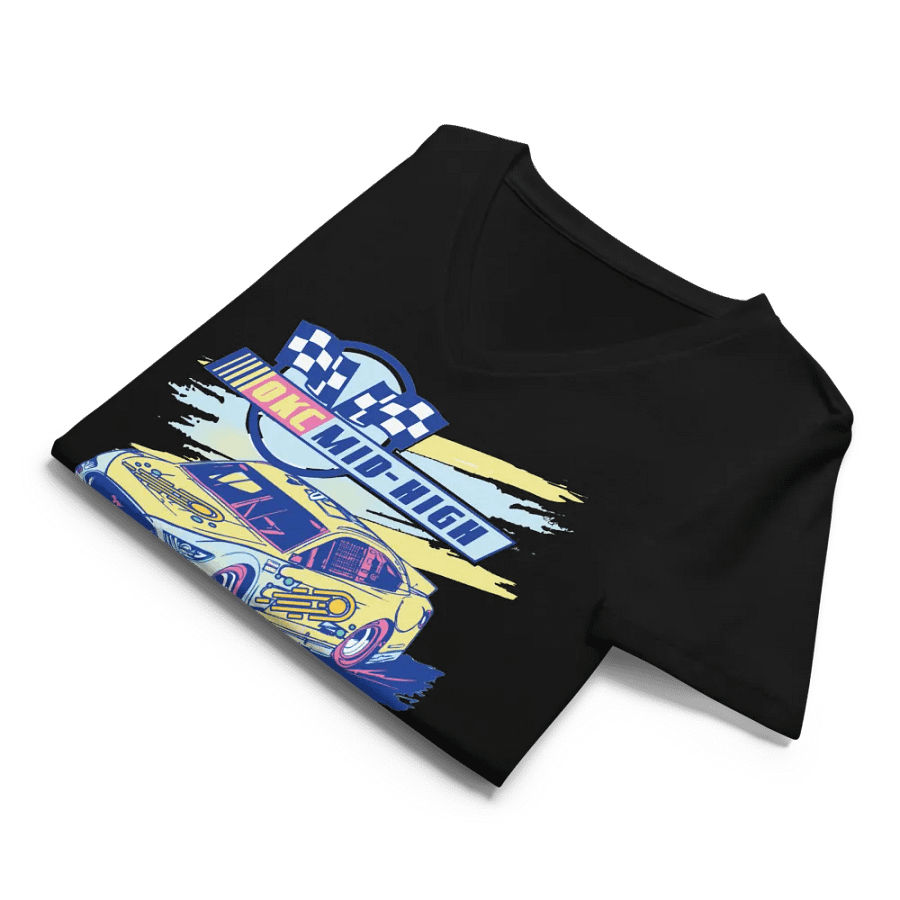 Retro Racing Chic V-Neck Tee product image (8)