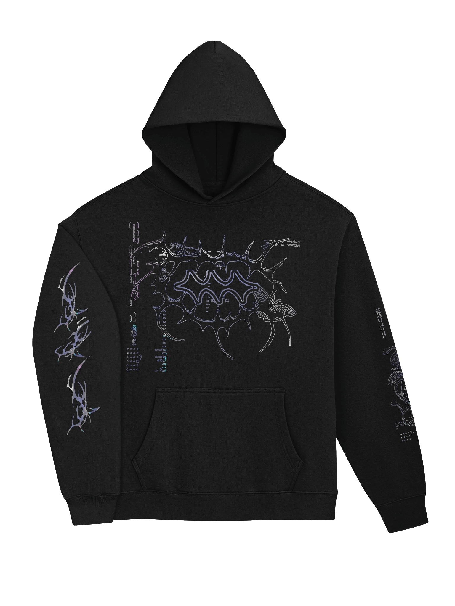 Black foil design hoodie product image (3)