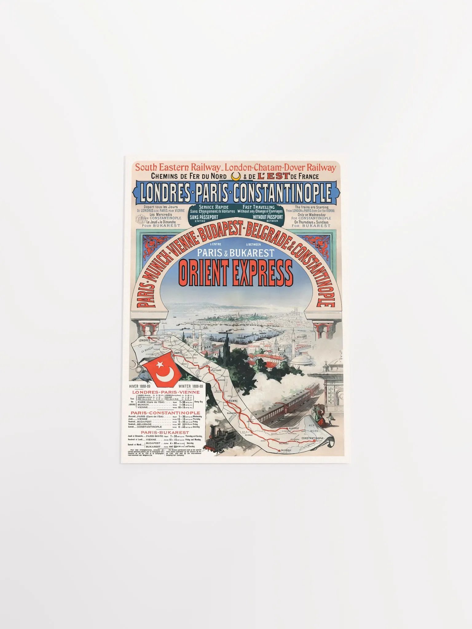 Orient Express, Istanbul, Turkey, 1888 — retro vintage travel poster product image (9)