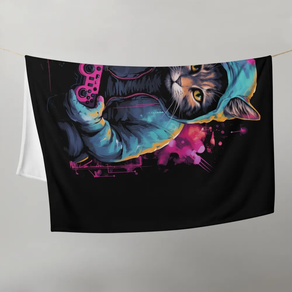 Hoodie Cat Gaming Throw Blanket product image (21)