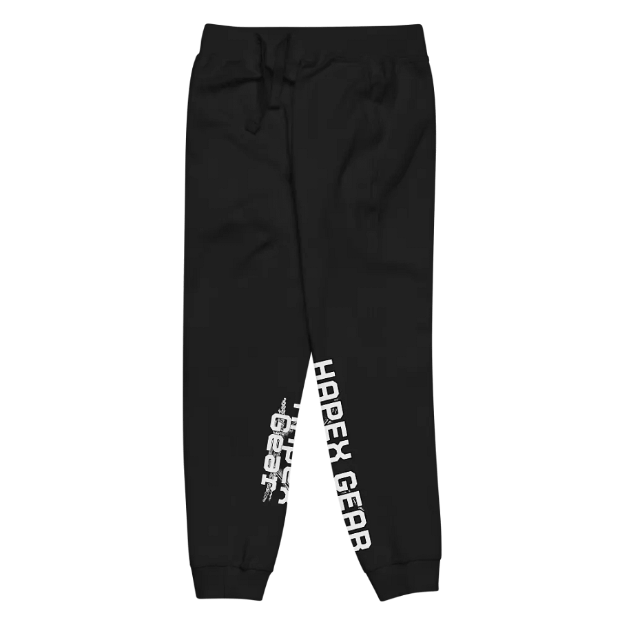 Unisex Fleece Joggers - White HApex Gear Black Logo product image (7)