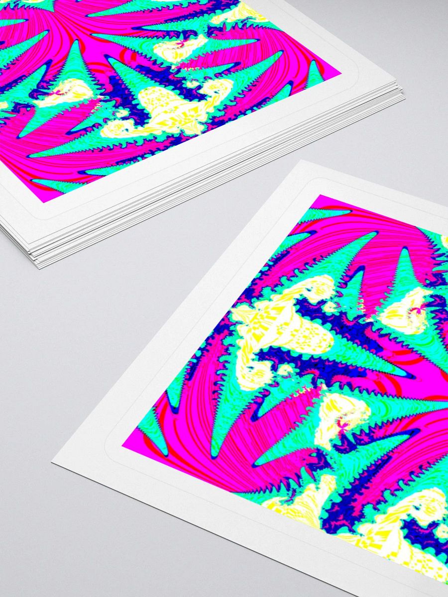 420 Twisted Budz Cannabis Sticker, Pink Pot Leaf Weird Stoner Art product image (4)
