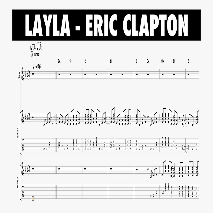 (Transcription GP) Layla - Eric Clapton 1992 Unplugged product image (1)