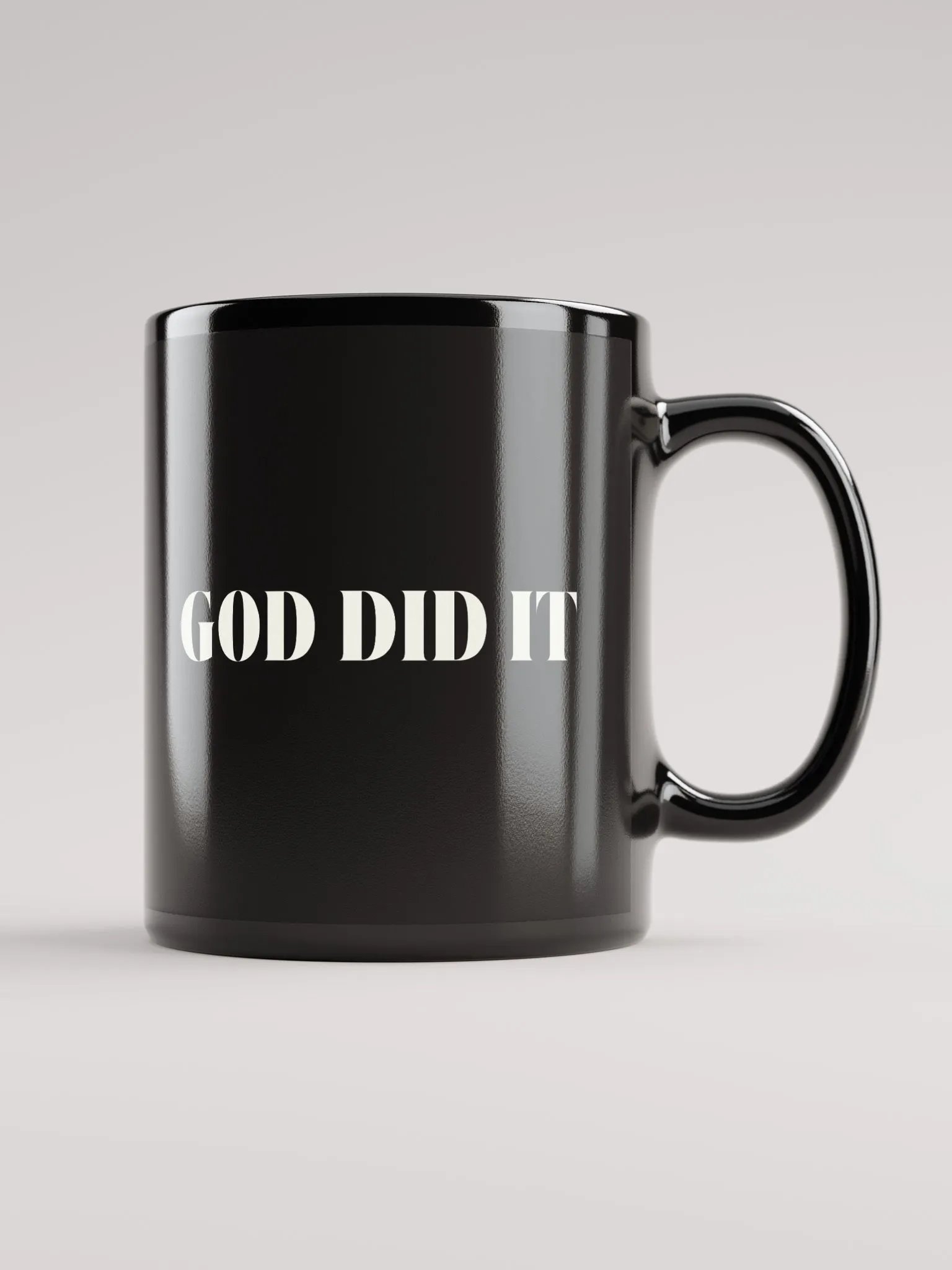 "GOD DID IT" Inspiration Black Glossy Mug product image (1)