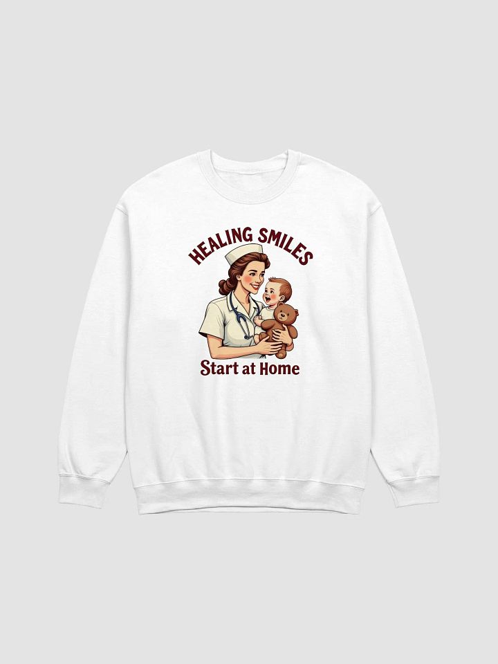 medical moms, dads, Healing Smiles Nurse Crewneck Sweatshirt product image (9)