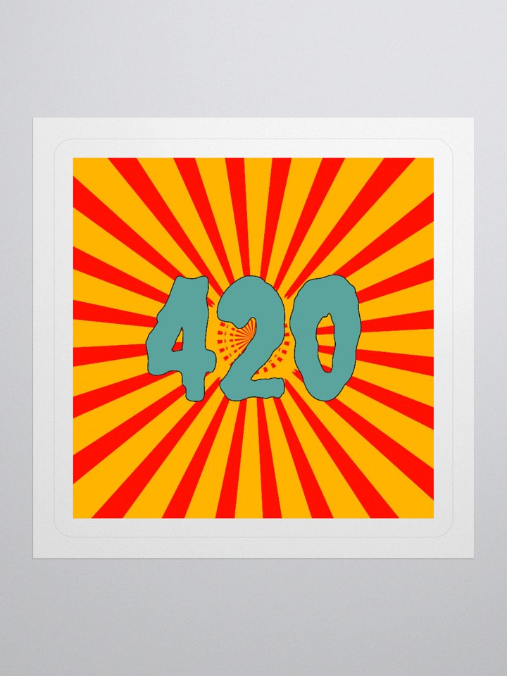 420 Cannabis Circus Stripes Sticker, Creepy Carnival Summertime Stoner Sideshow Art, Blue Gold Red Weird Weed Clown Lover Odd Gift product image (1)