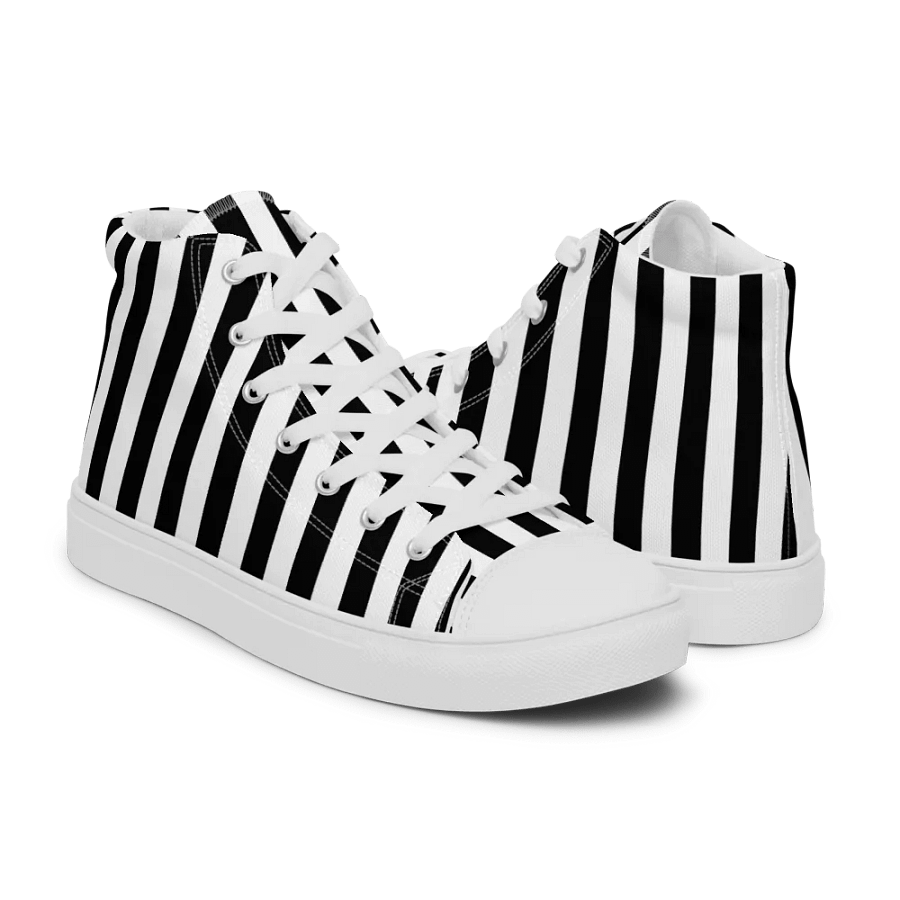 Women's Black And White Striped High Tops product image (9)