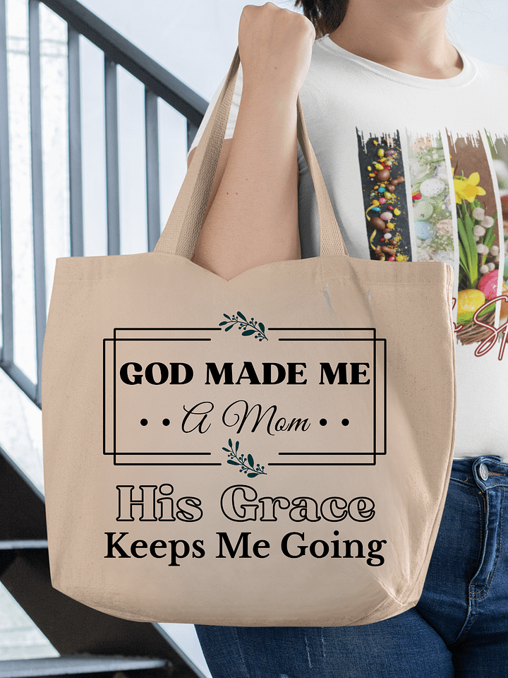 God Made Me A Mom, Eco Tote Bag product image (1)