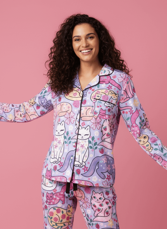 Whimsical Cat Garden Pajama Top product image (2)