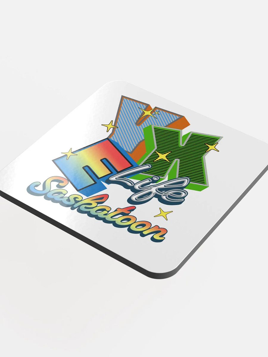 YXE Life Saskatoon Vibrant Letters Cork Coaster product image (1)