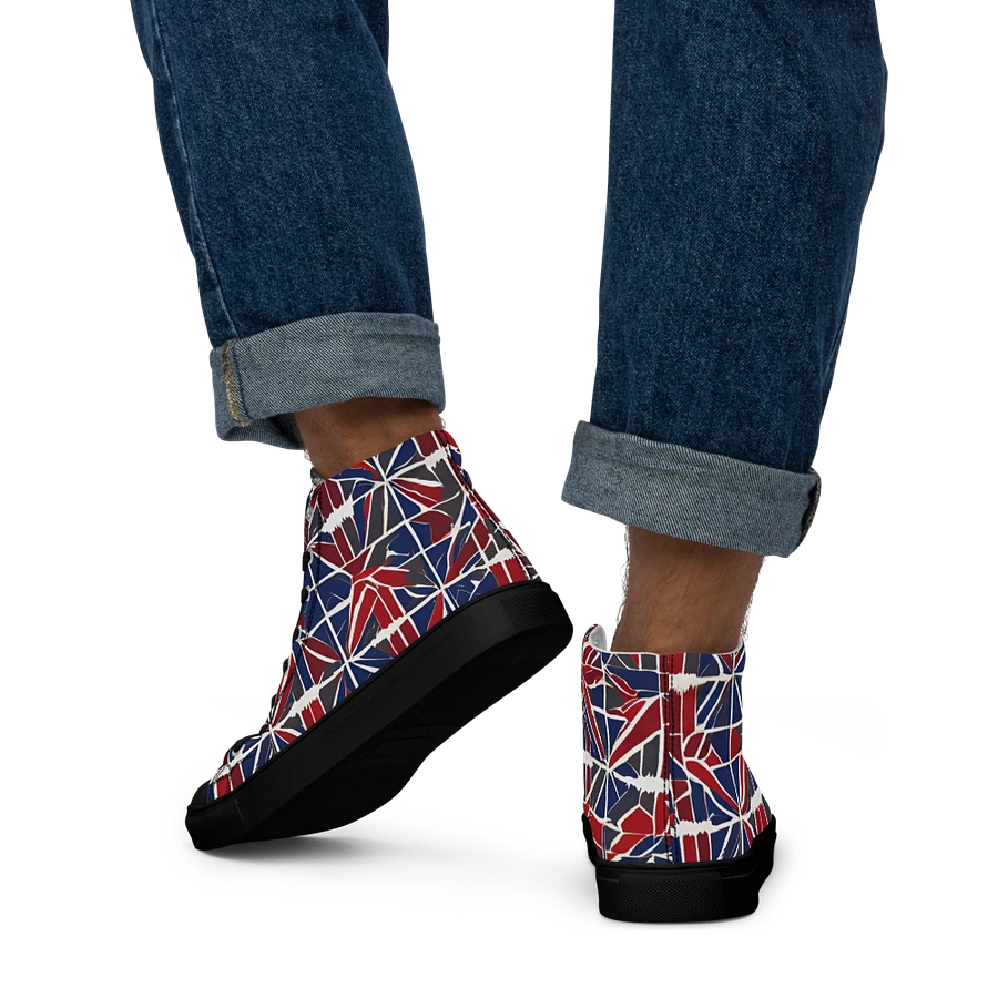 Red And Blue Mosaic Men's High Top Shoes product image (17)