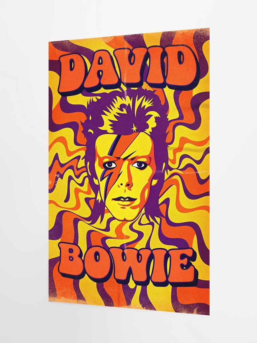 David Bowie Ziggy Stardust Poster - Psychedelic Aladdin Sane Print, Orange Yellow Purple Wall Art, Glam Rock Retro Music Decor product image (25)