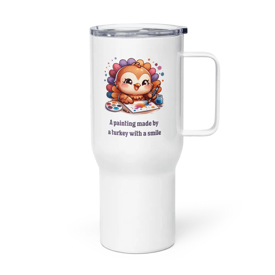 A Painting Made By A Turkey With A Smile Travel Mug product image (4)