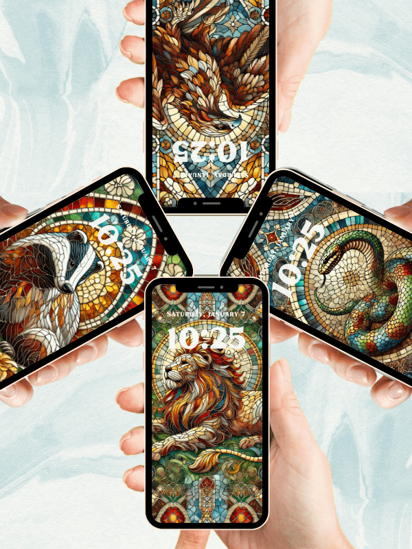 Hogwarts Houses Mosaic Style Harry Potter Phone Wallpaper Bundle I 4K Quality Bundle product image (4)
