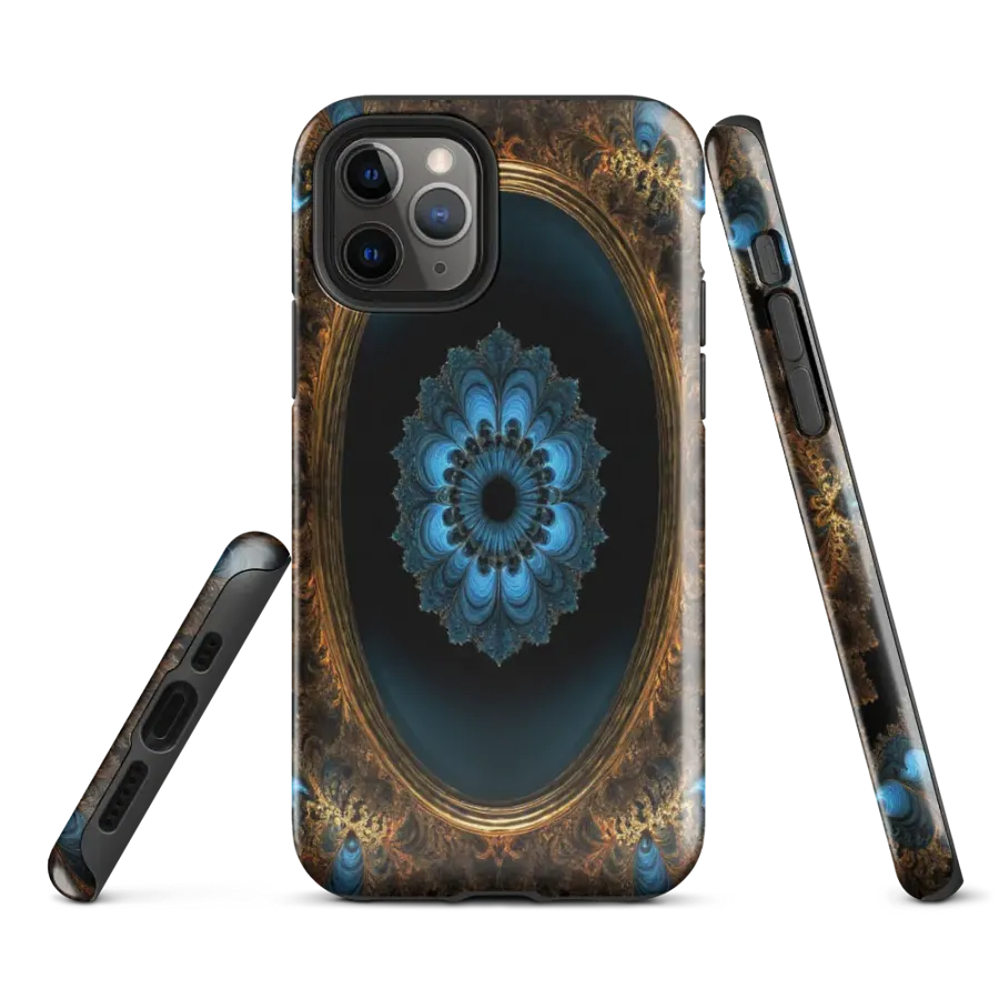 Tough Phone Case for iPhone® - Intricate Bronze and Blue Mirror Portal product image (1)