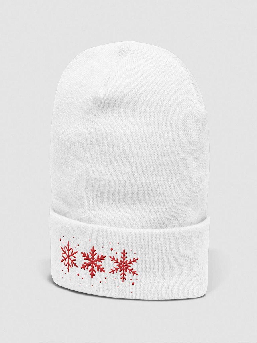 Snowflakes Embroidered Cuffed Beanie product image (3)