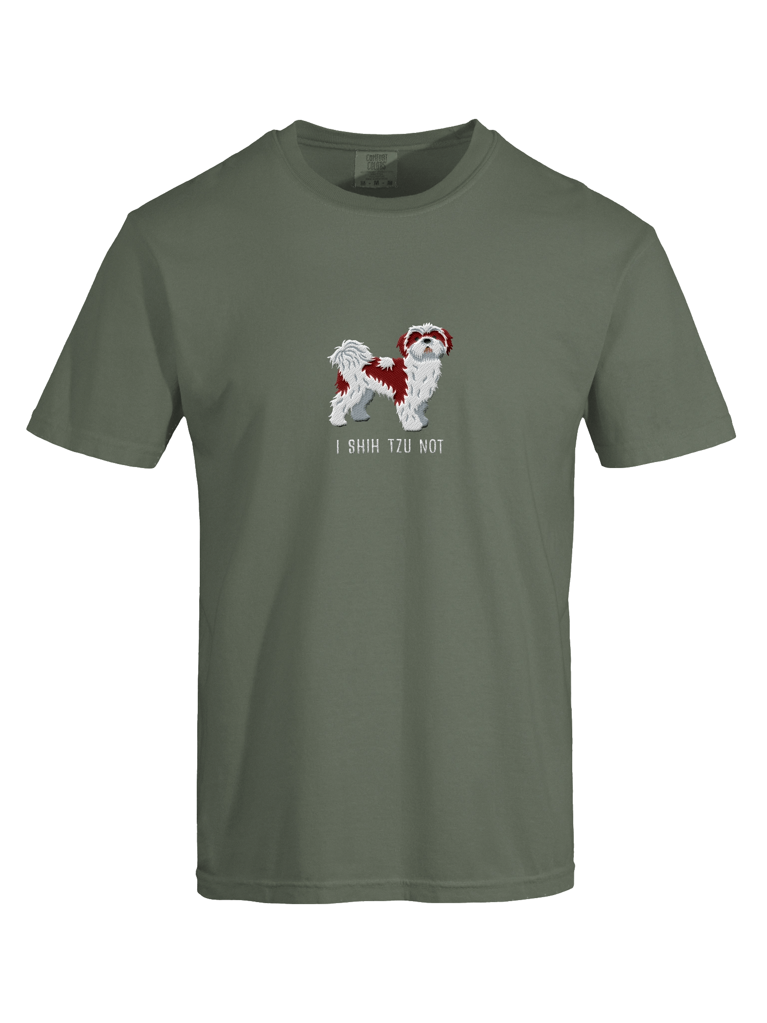 I Shih Tzu Not T-Shirt(Embroidered) of a Shih Tzu(Liver & White) product image (27)