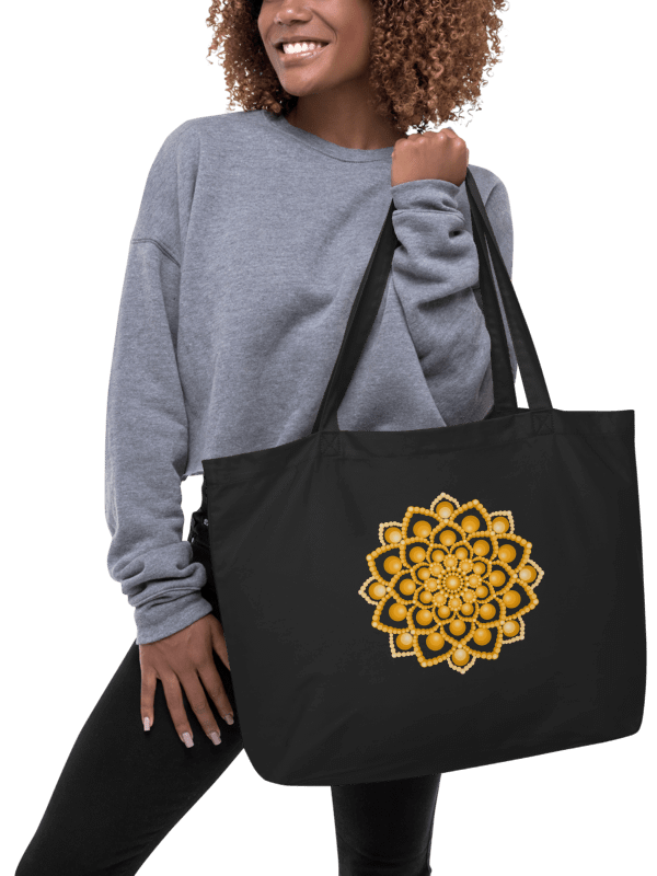 Orange Flower Mandala Organic Cotton Tote Bag product image (1)