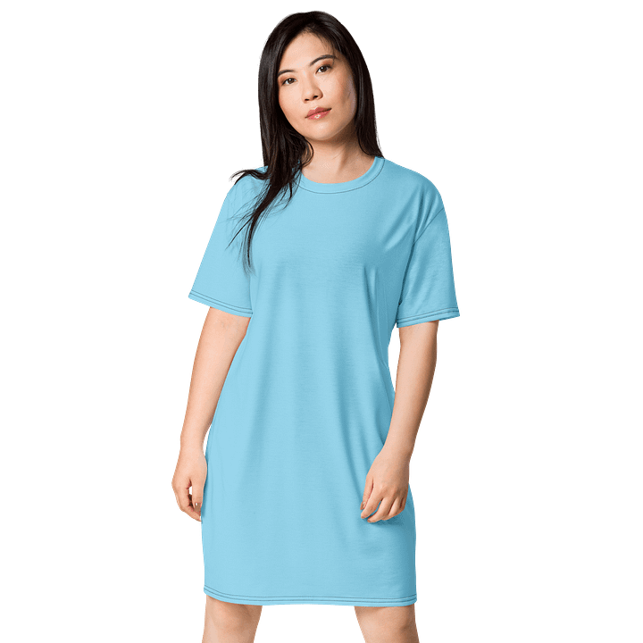 Oversized T-Shirt Dress - Serene Columbia Blue, Sizes 2XS-6XL product image (1)