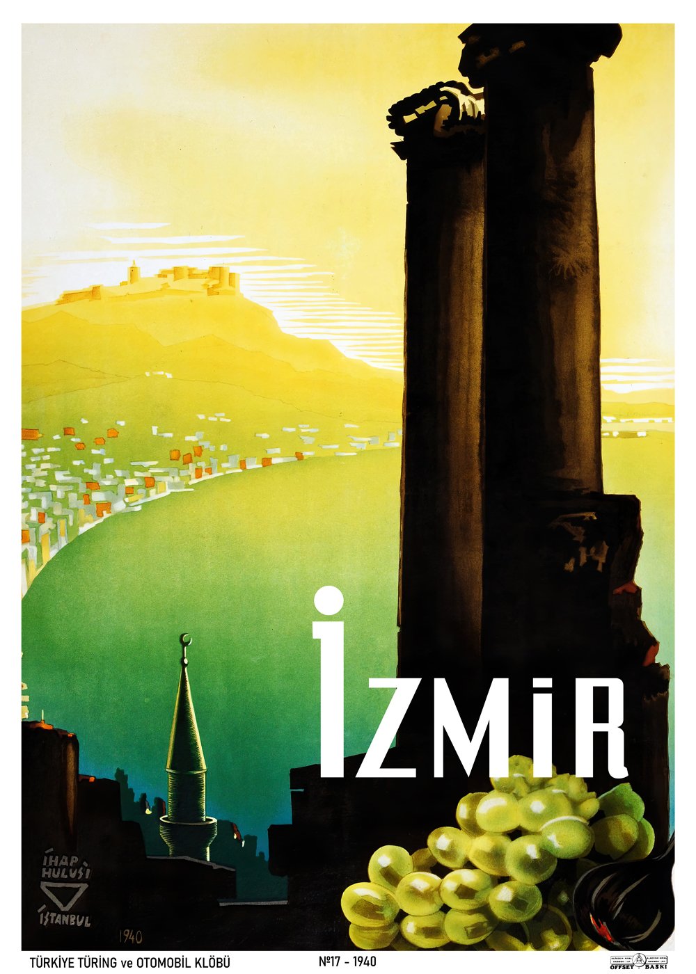 Izmir, Turkey, 1940 (Türkiye Turing Klöbü) — retro vintage travel poster, retro travel art, retro travel wall art product image (3)