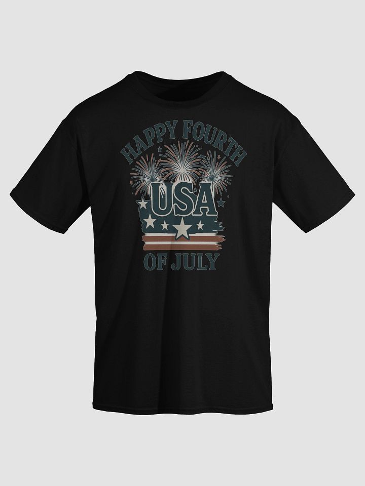 Happy Fourth of July Shirt – Vintage USA Fireworks and Stars Patriotic Tee product image (2)