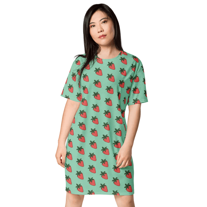 Vibrant Floral Swirl All-Over Dress Strawberry Green Back product image (1)
