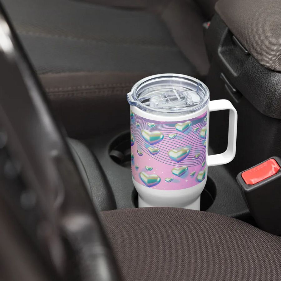 Iridescent Heart Travel Mug for the feminine lady product image (7)