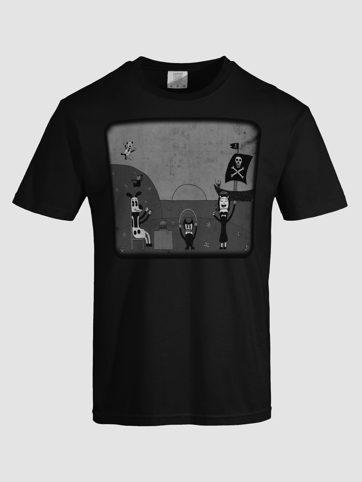 Bendy & Friends T-Shirt (Black & White) product image (5)
