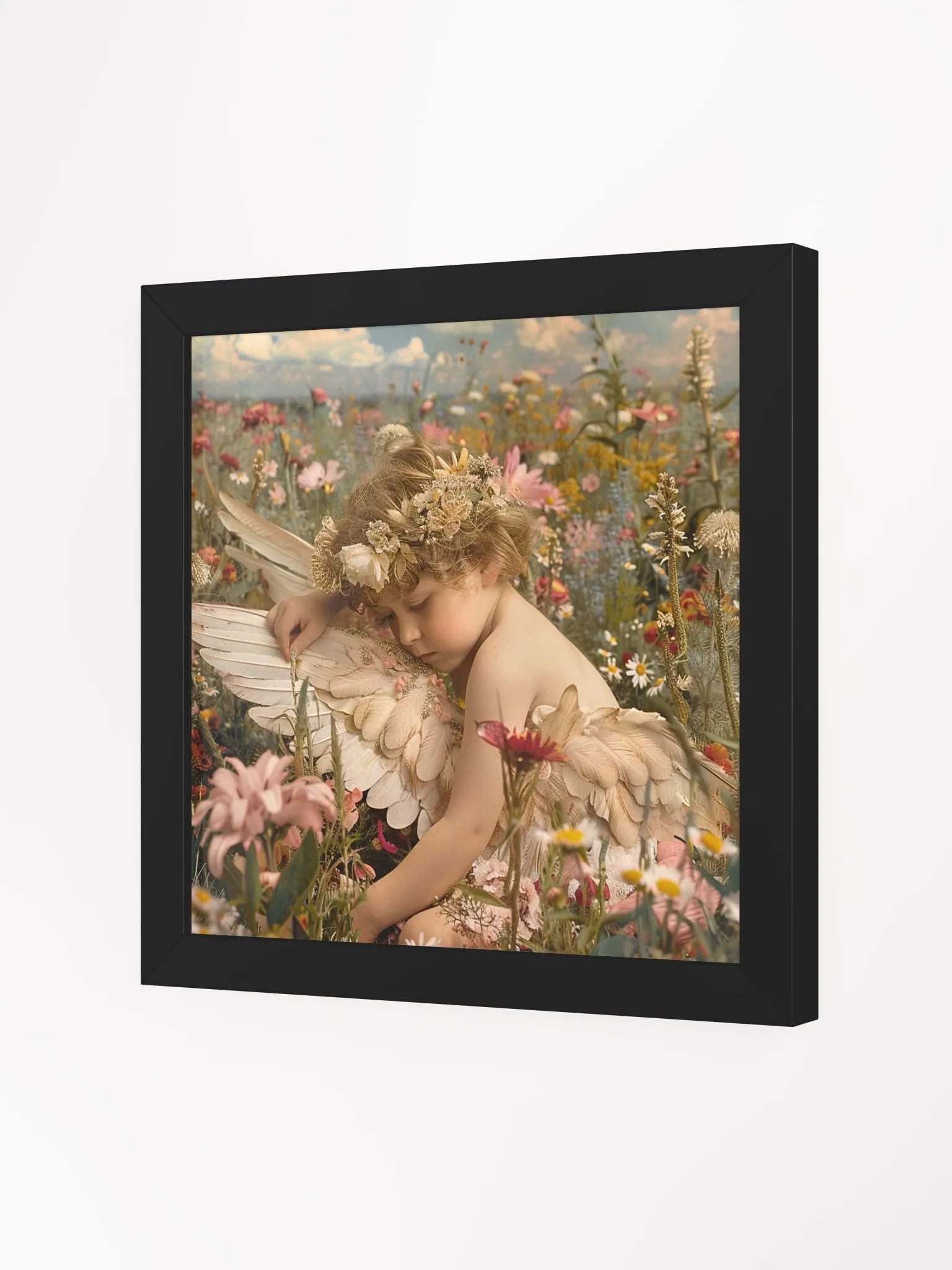 Cherub Child In A Field of Flowers Wall Art product image (42)