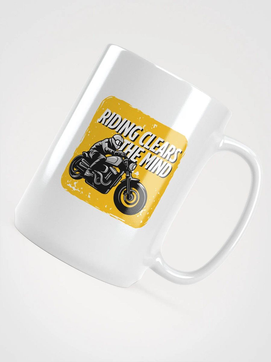 Mindful Ride White Glossy Mug | Riding clears the mind product image (4)