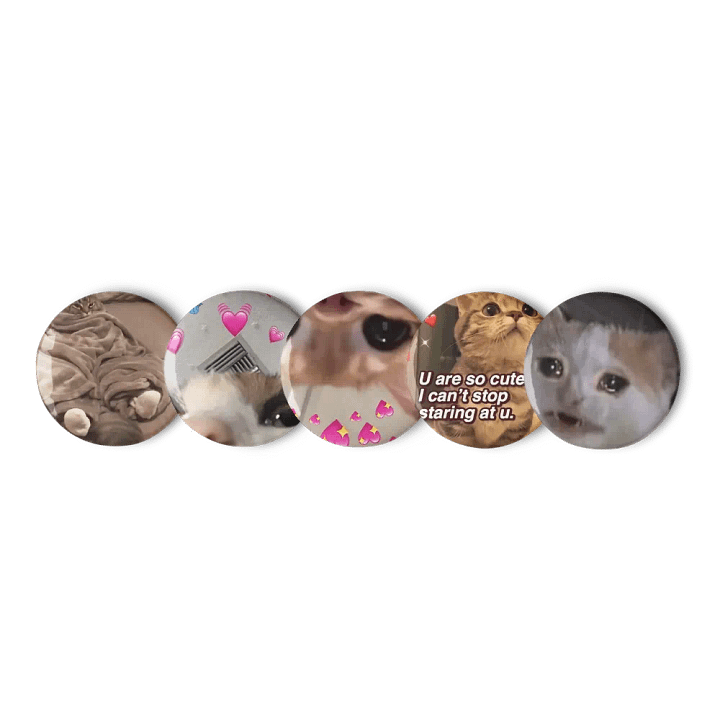 Set of Pin Buttons: Meme Cats 19 product image (1)