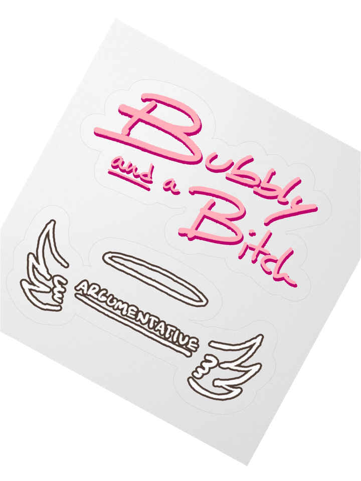 Bubbly and a B pink shadow sticker pack product image (5)