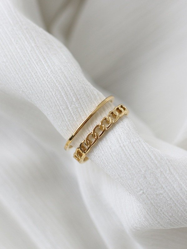 Chain Link Adjustable Ring | 18K Gold Plated product image (4)
