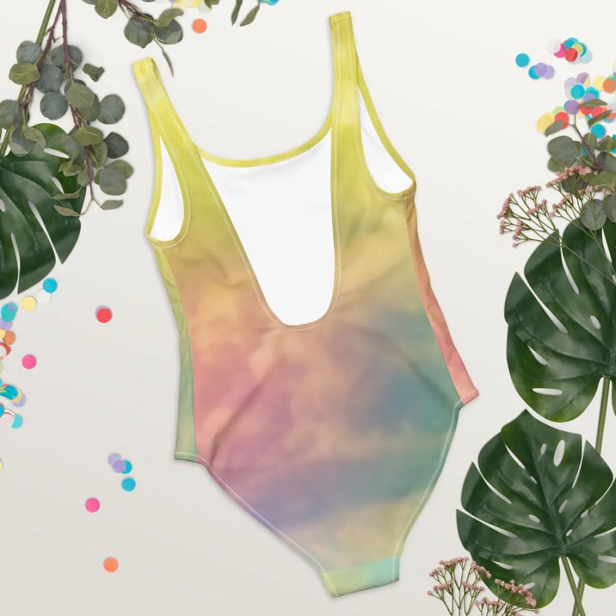 Blur Cloud Rainbow Design one piece Swimsuit - V12 product image (4)