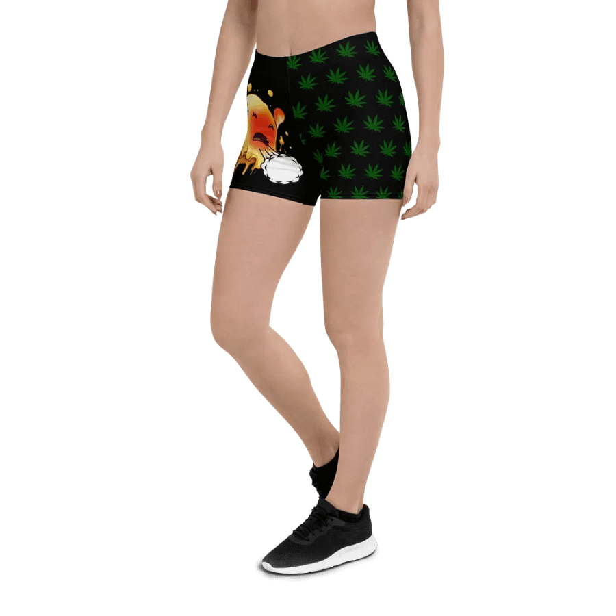 Globert Bong/Leaf Pattern Spandex Women's Shorts product image (5)