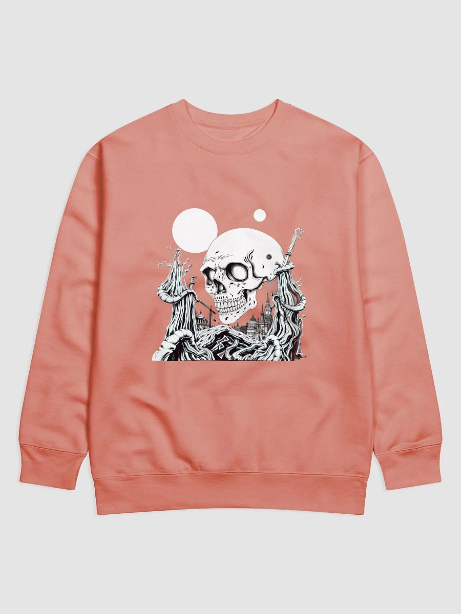 Monochrome Skull Cityscape Sweatshirt product image (1)