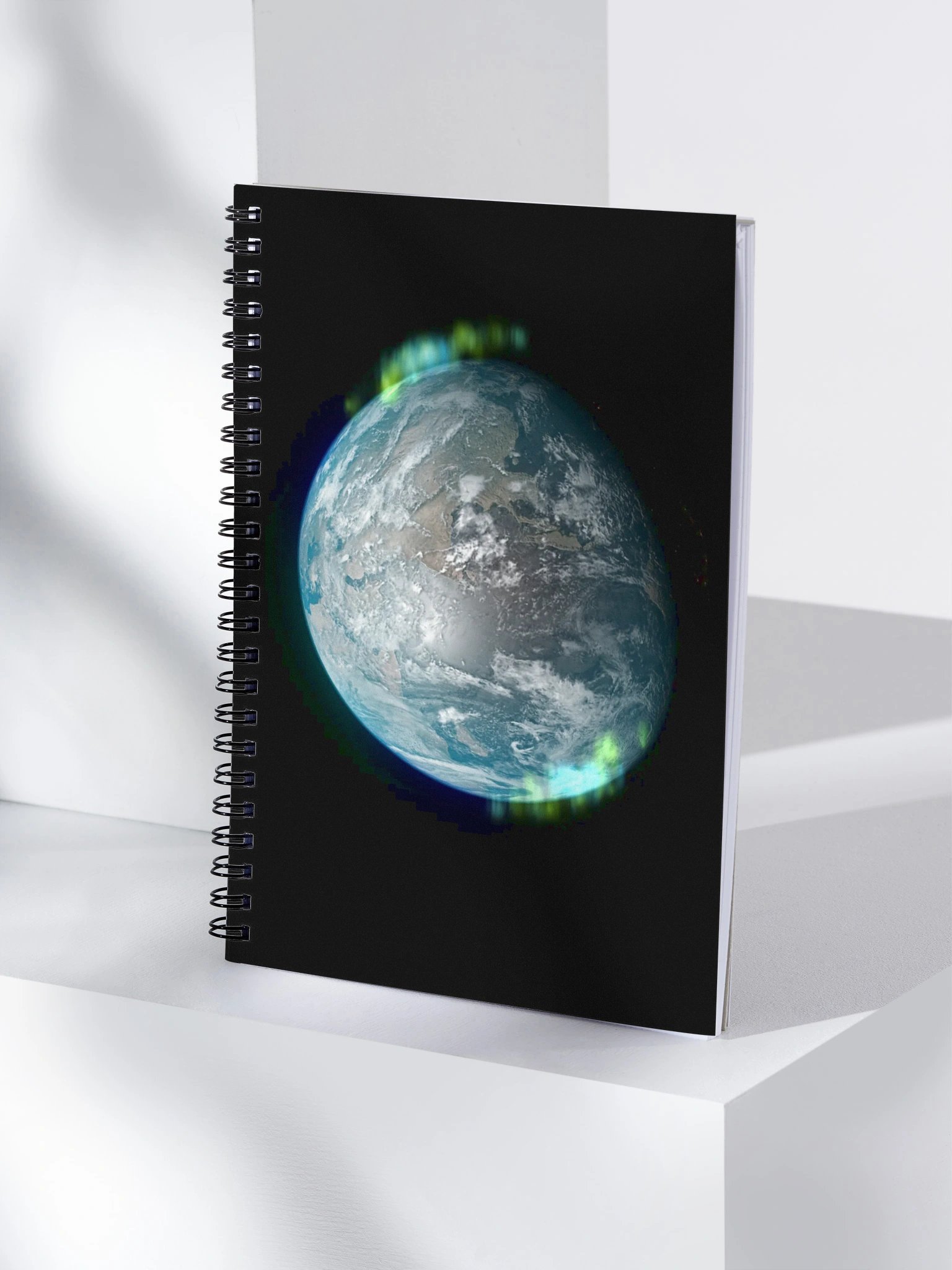 Earth from space with Celestial Lights Spiral Notebook product image (4)
