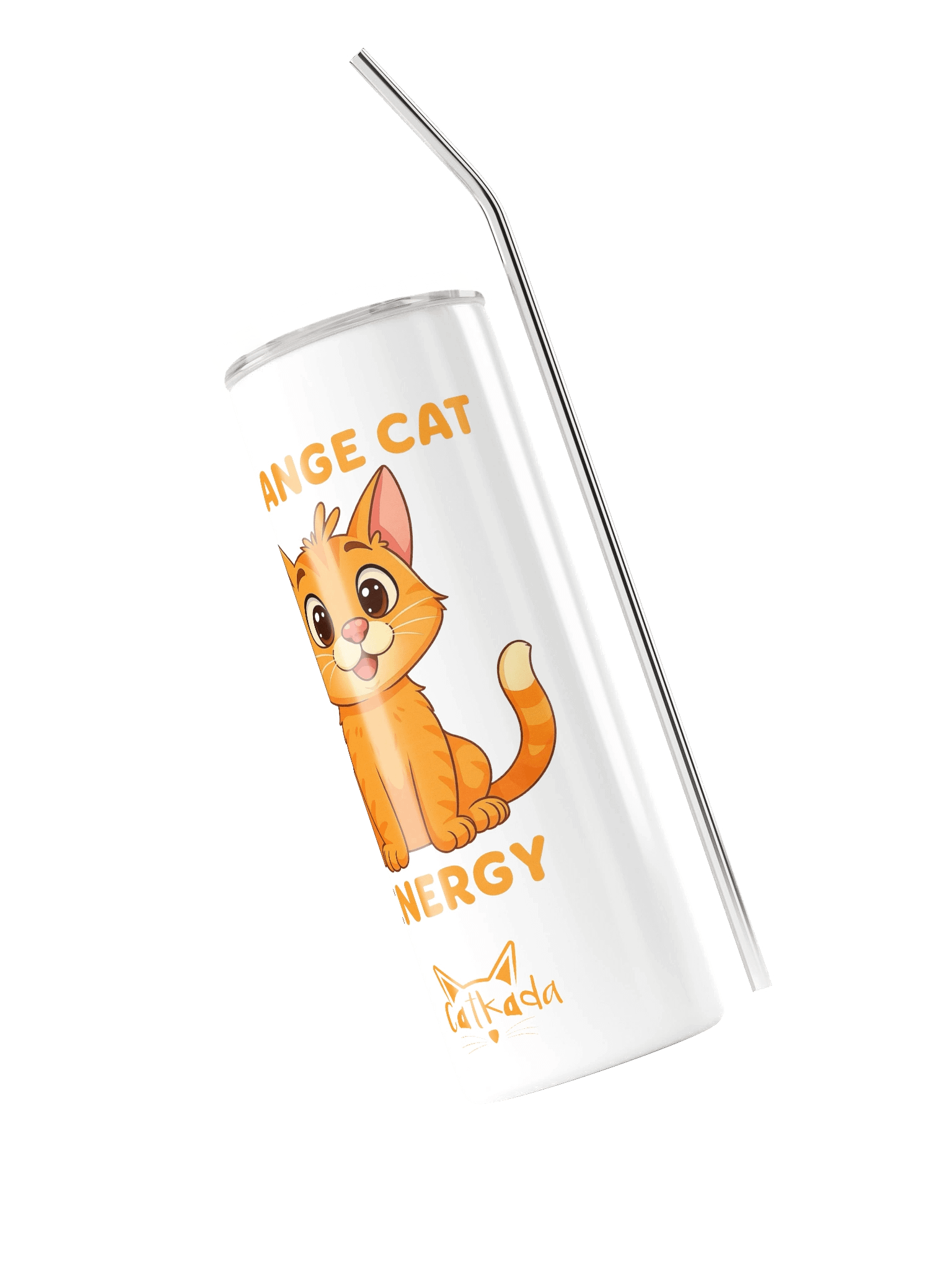 ORANGE CAT ENERGY STAINLESS STEEL CUP product image (3)