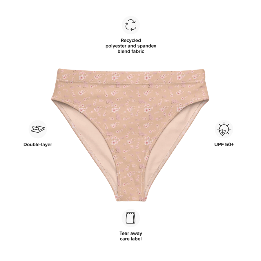 Cherry Blossoms on Cream Eco-Green Bikini Bottom product image (5)