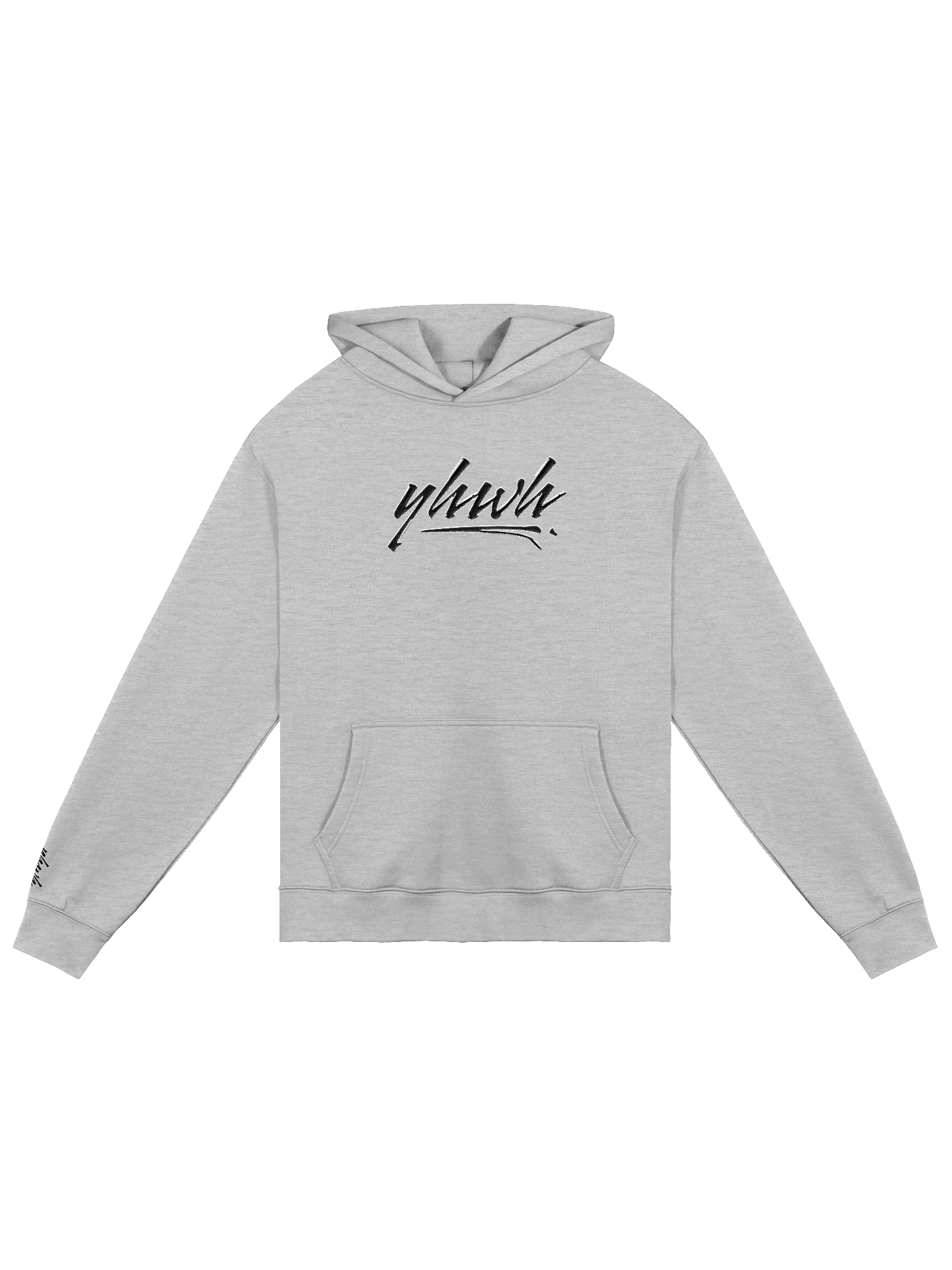 YHWH - PREMIUM OVERSIZED Embroidered Hoodie Black on Grey product image (1)