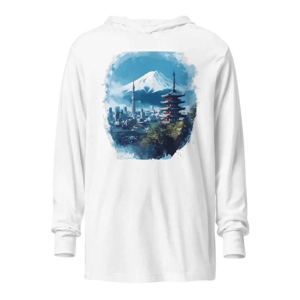 Tokyo Skyline Hooded Tee – Mount Fuji & City Vibes product image (6)