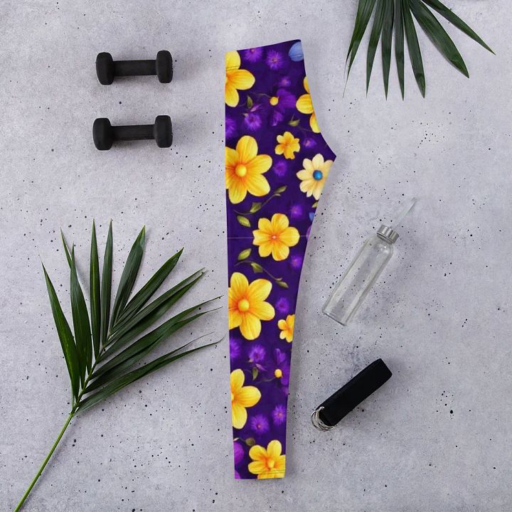 Leggings – Multi-Color Flowers Print for Vibrant & Playful Style product image (2)