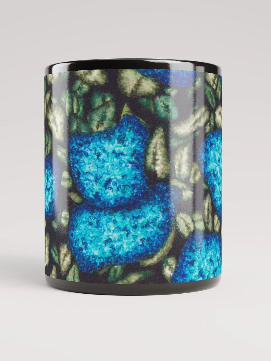 HYDRANGEAS IV black glossy mug product image (2)