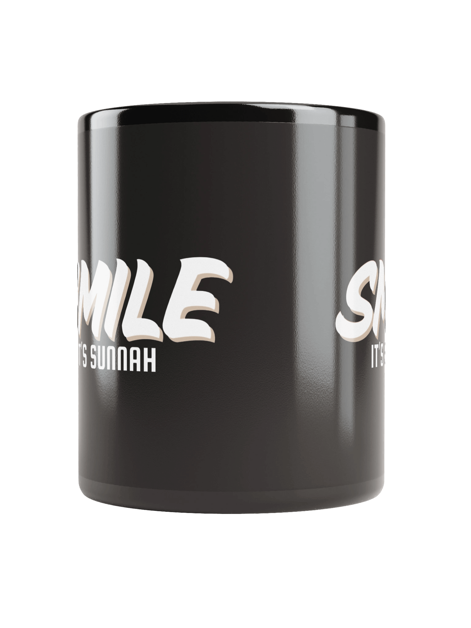 Black "Smile It's Sunnah" Mug in White product image (6)