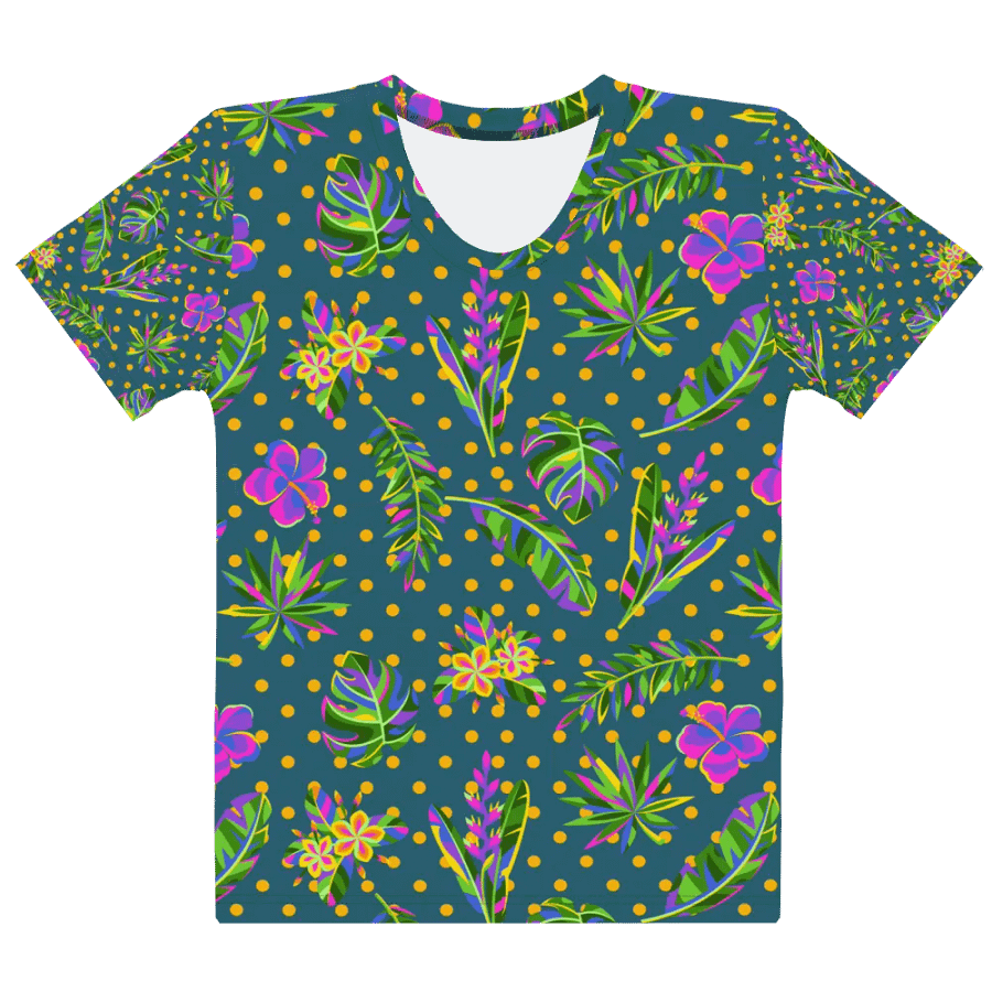 Ladies T shirt all over print tropical design product image (9)
