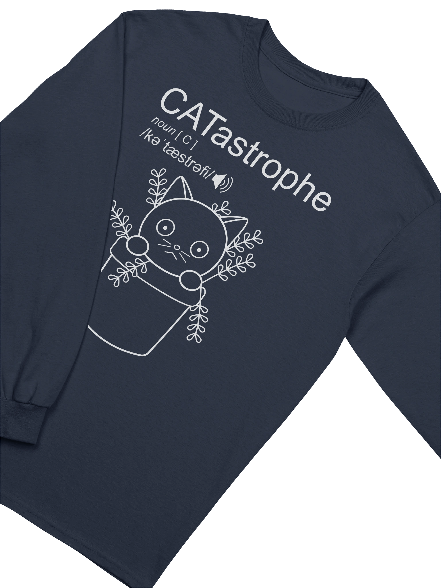 CATastrophe (Cat in Plant Pot) - Unisex Adult Long Sleeve T-shirt product image (2)