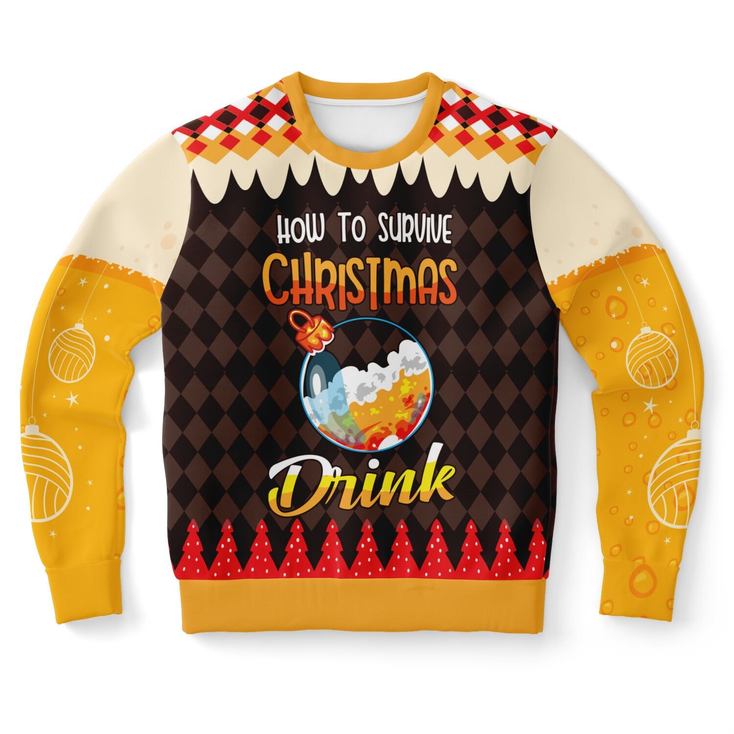 "How to Survive Christmas - Drink" Funny Christmas Sweatshirt | Humorous Holiday Party Outfit | Festive Drinking Winter Outfit product image (9)