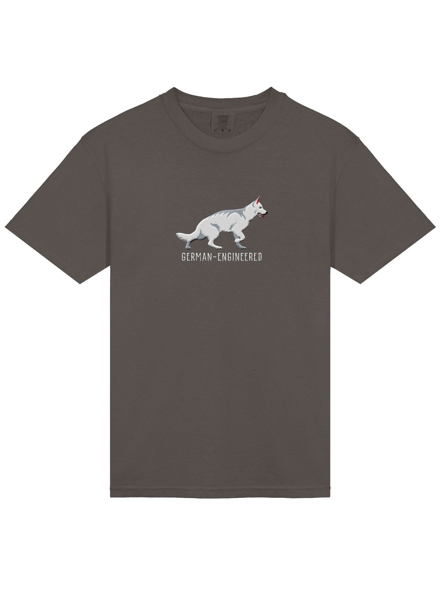 German-Engineered T-Shirt(Embroidered) of a German Shepherd(White) product image (3)